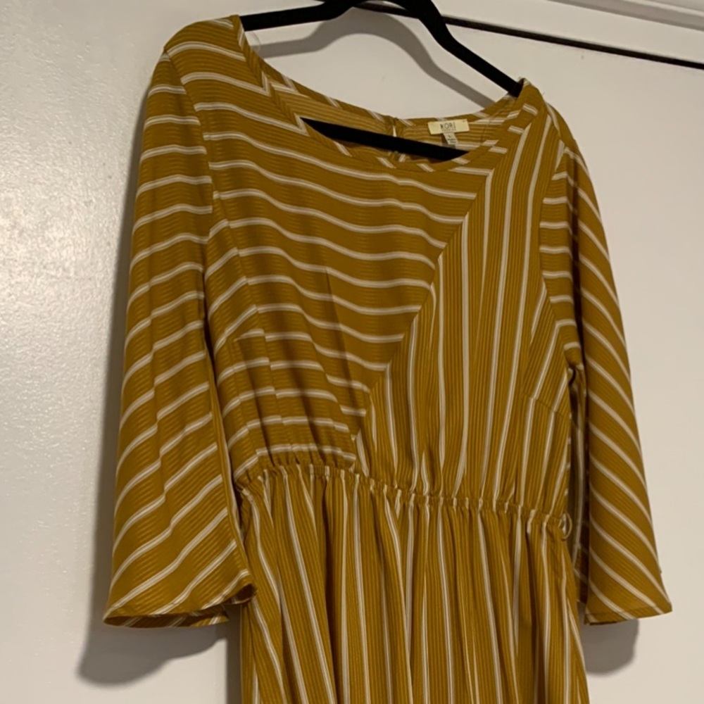 Yellow & White Striped Dress